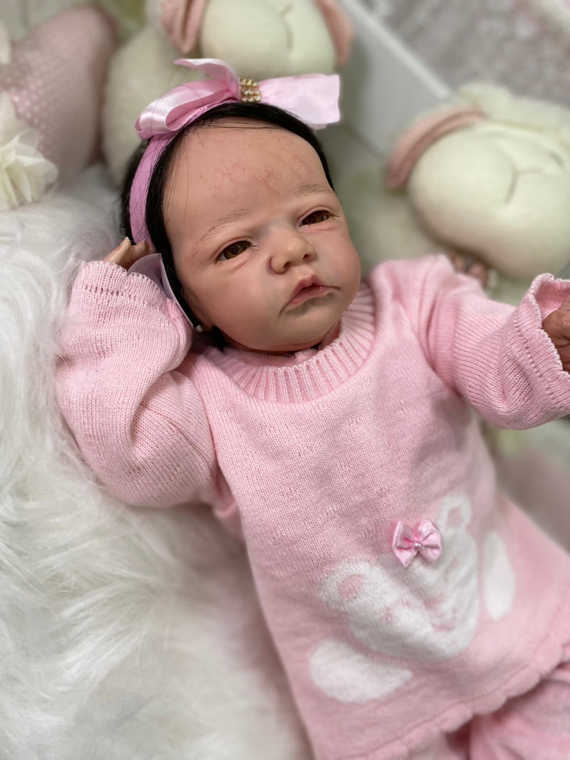 Bebê Reborn Valentina Silicone  Lançamento 2024+ Enxoval de brinde+ 6X sem juros+ Frete Grátis