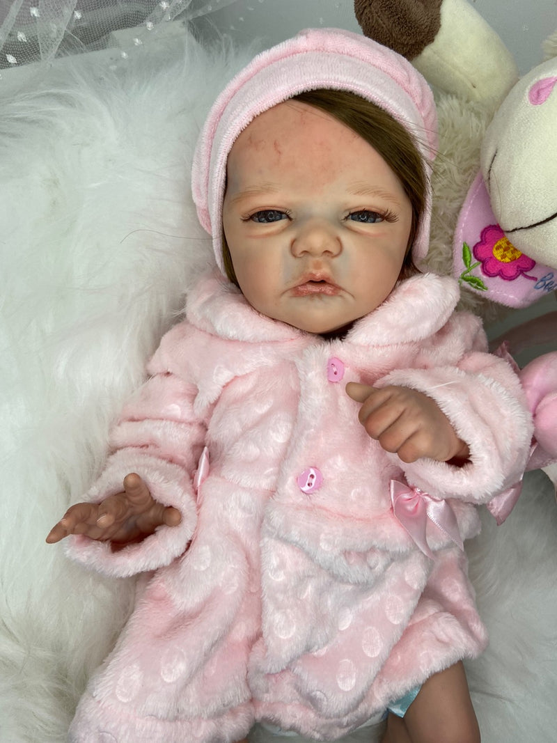Bebê Reborn Valentina Lançamento faz coco e xixi 2024+ Enxoval de brinde+ 6X sem juros+ Frete Grátis