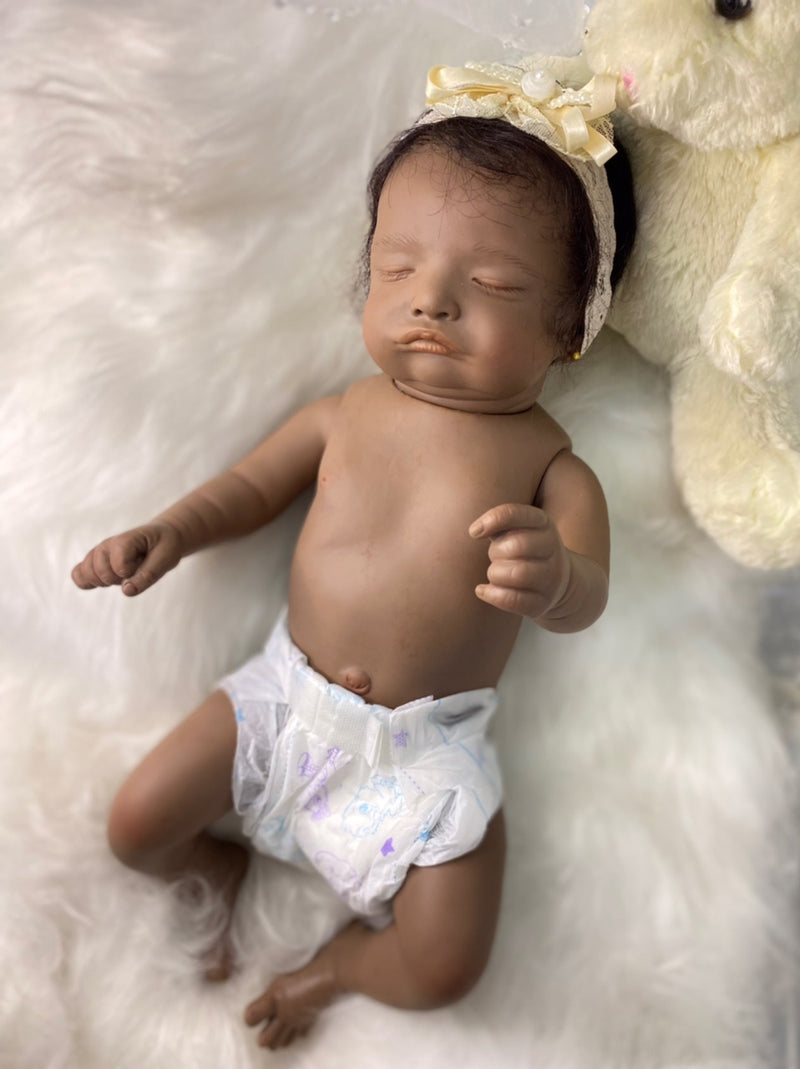Bebê Reborn Rosalie cabelo humano  Silicone  Lançamento 2024+ Enxoval de brinde+ 6X sem juros+ Frete Grátis