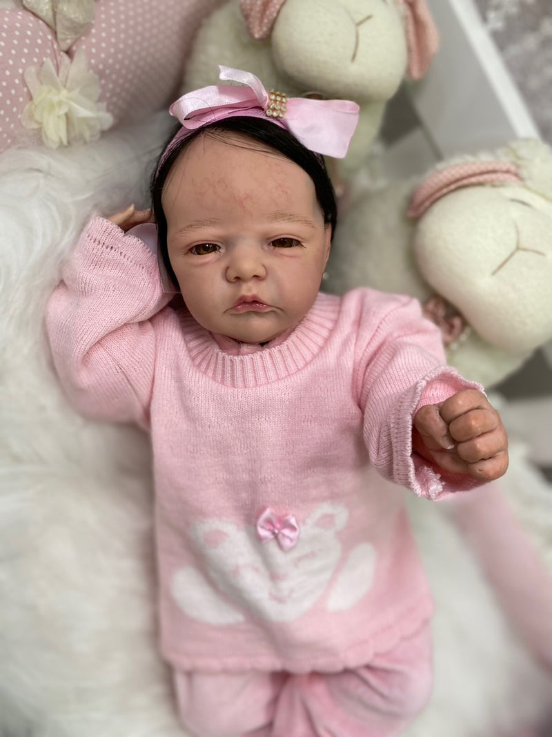 Bebê Reborn Valentina Silicone  Lançamento 2024+ Enxoval de brinde+ 6X sem juros+ Frete Grátis