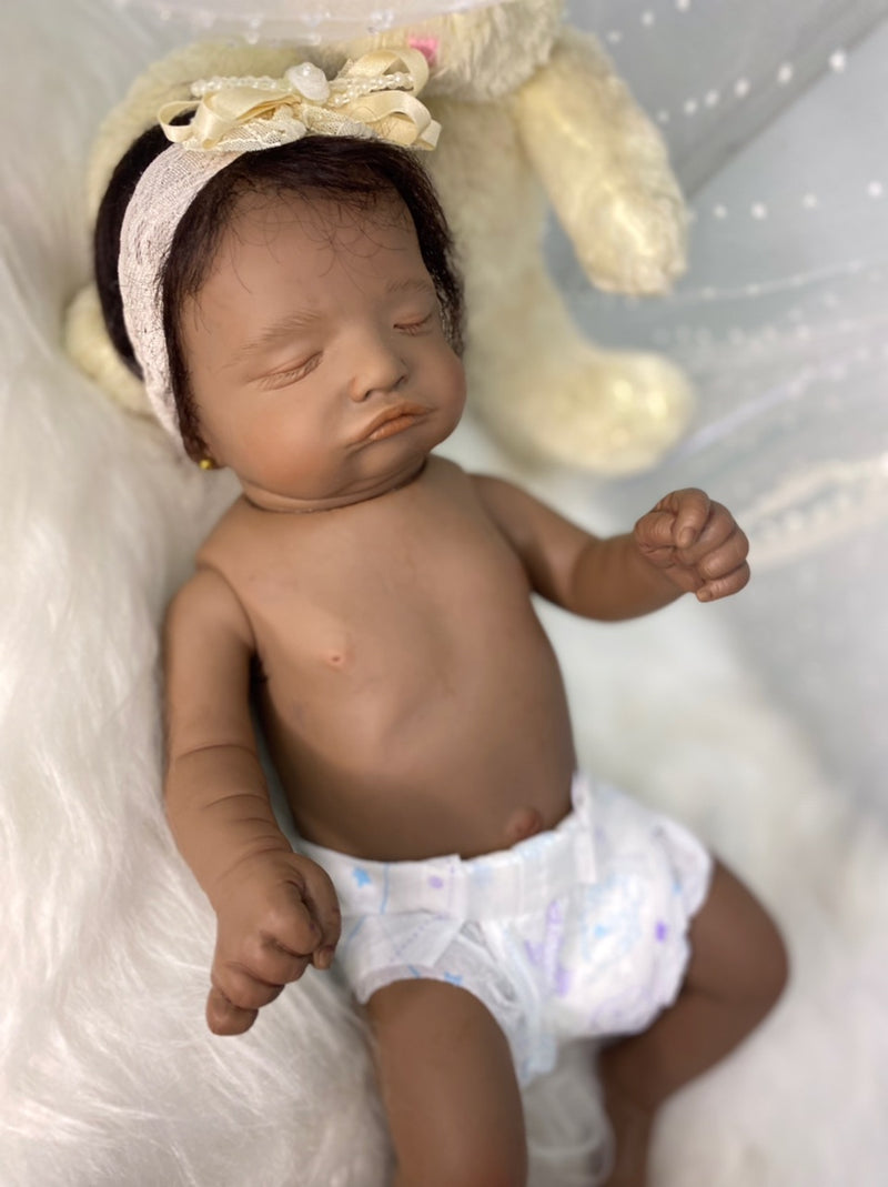 Bebê Reborn Rosalie cabelo humano  Silicone  Lançamento 2024+ Enxoval de brinde+ 6X sem juros+ Frete Grátis