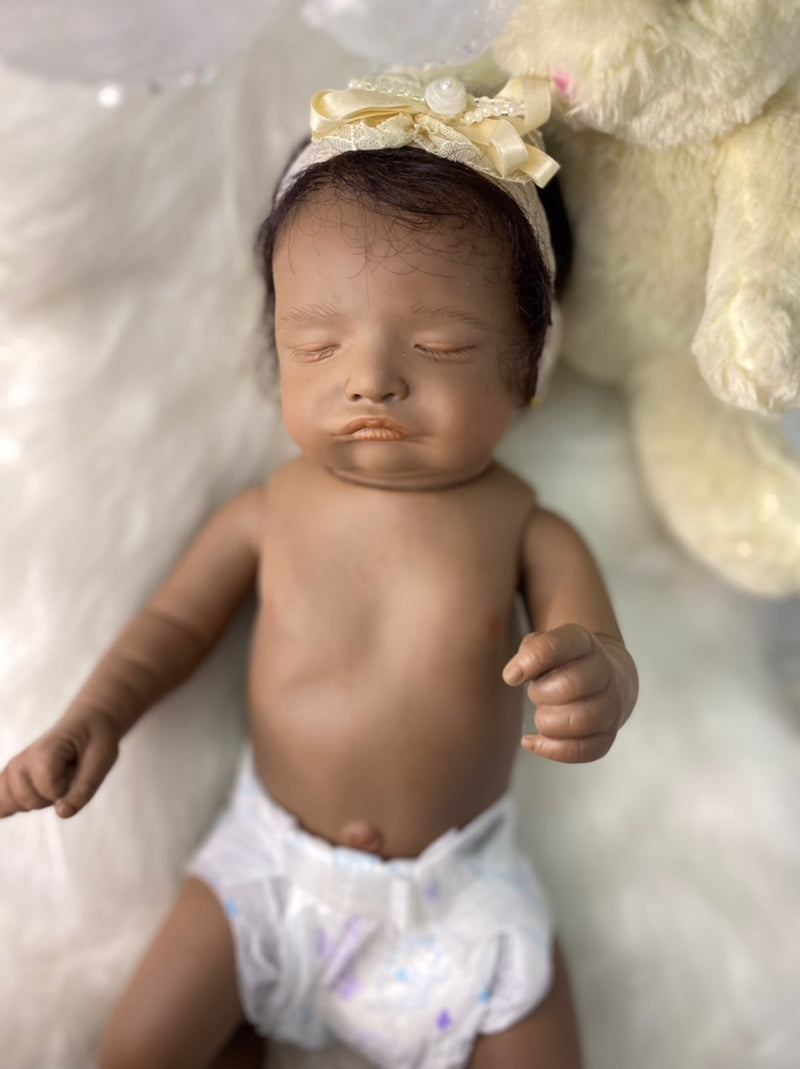Bebê Reborn Rosalie cabelo humano  Silicone  Lançamento 2024+ Enxoval de brinde+ 6X sem juros+ Frete Grátis