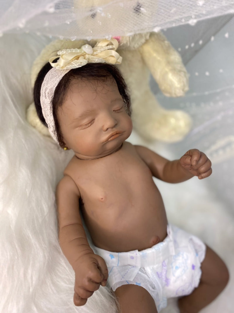 Bebê Reborn Rosalie cabelo humano  Silicone  Lançamento 2024+ Enxoval de brinde+ 6X sem juros+ Frete Grátis