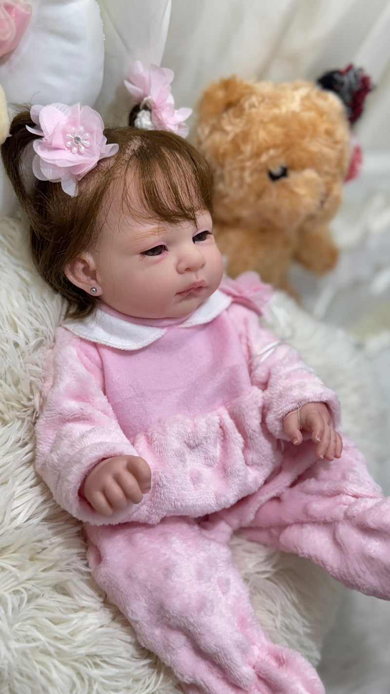 Bebê Reborn Maria Flor Lançamento + Enxoval COMPLETO + 12X SEM JUROS + Frete Grátis