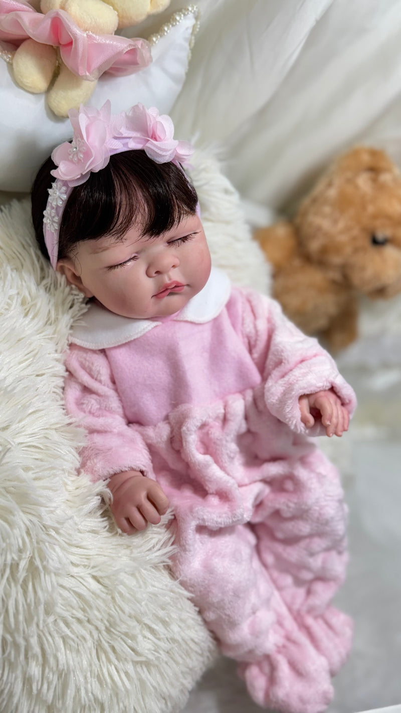 Bebê Reborn Yummi dormindo + Enxoval COMPLETO de brinde+ 12x SEM JUROS + Frete Grátis