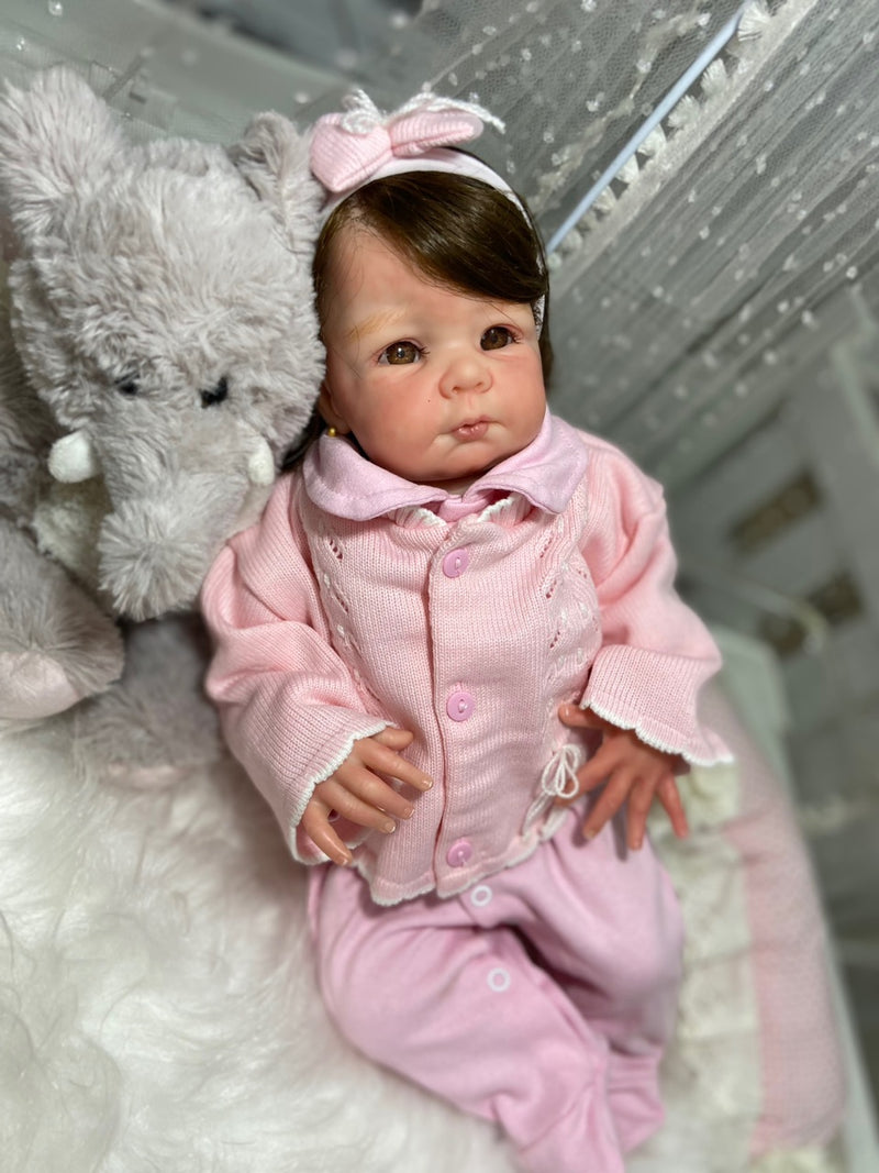 Bebê Reborn Ana com muito cabelo 2024+ Enxoval de brinde+ 6X sem juros+ Frete Grátis