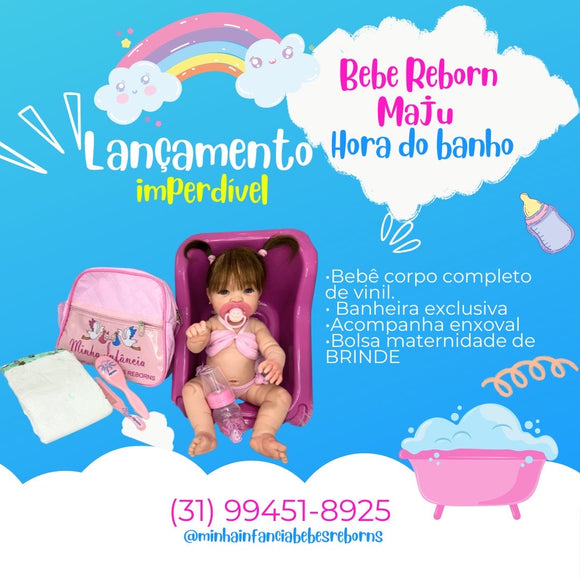 Boneca Bebê Reborn Princesa Pode Dar Banho Vinil Brinde