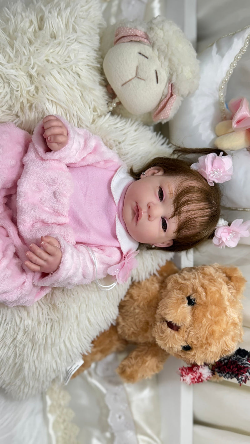 Bebê Reborn Maria Flor Lançamento + Enxoval COMPLETO + 12X SEM JUROS + Frete Grátis