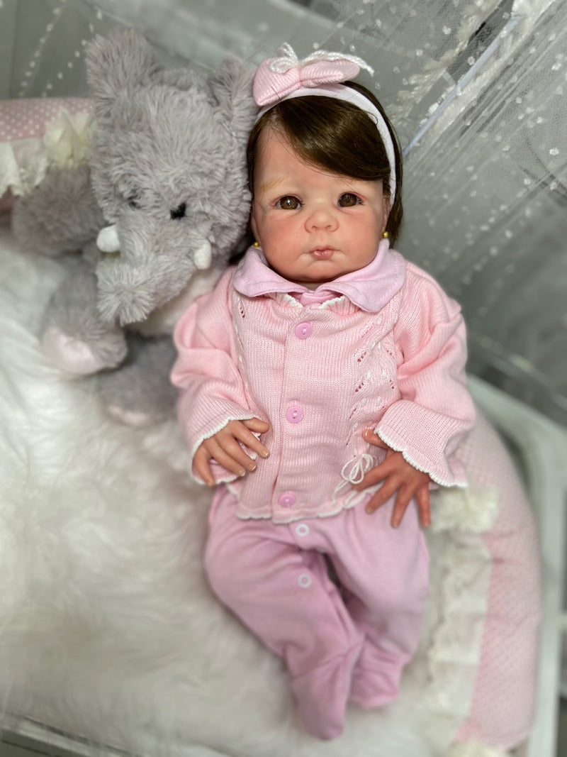 Bebê Reborn Ana com muito cabelo 2024+ Enxoval de brinde+ 6X sem juros+ Frete Grátis