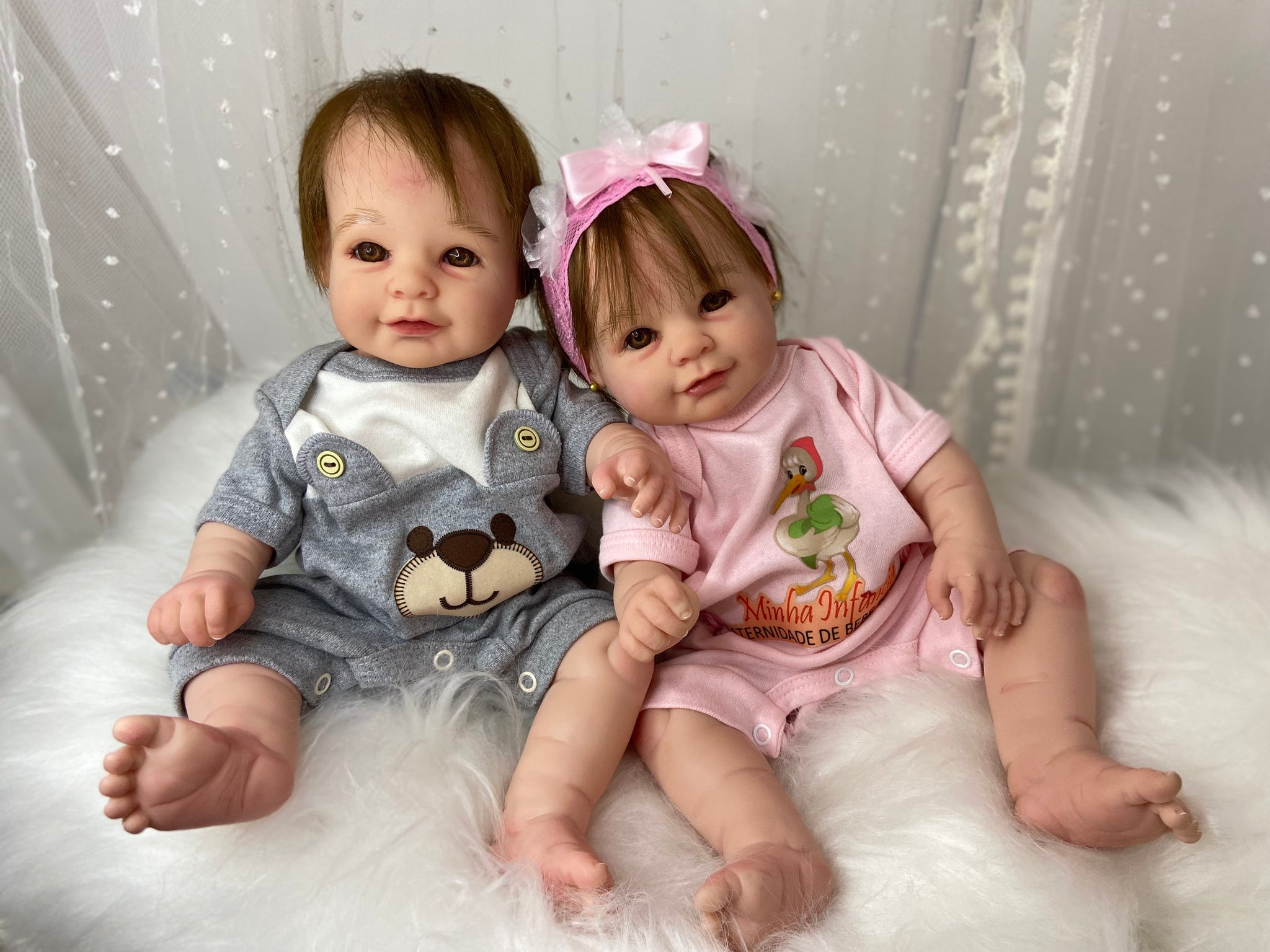 Bebê Reborn Gêmeos Com Enxoval Corpo De Silicone