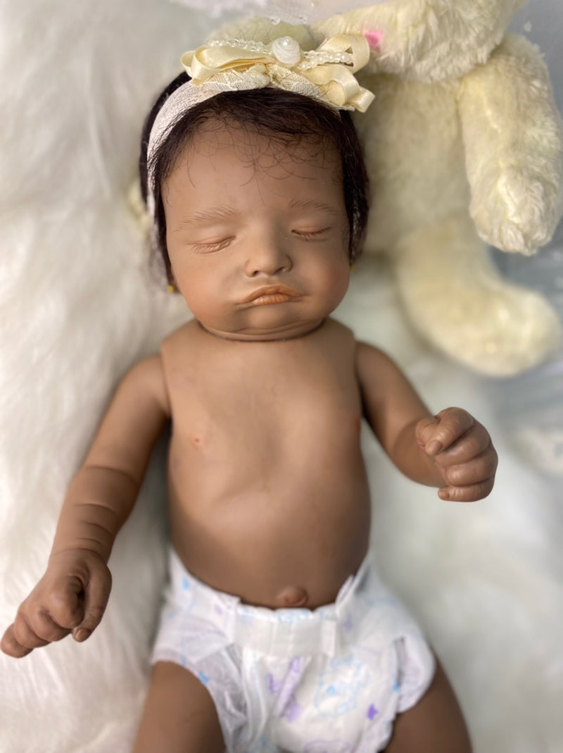 Bebê Reborn Rosalie cabelo humano  Silicone  Lançamento 2024+ Enxoval de brinde+ 6X sem juros+ Frete Grátis
