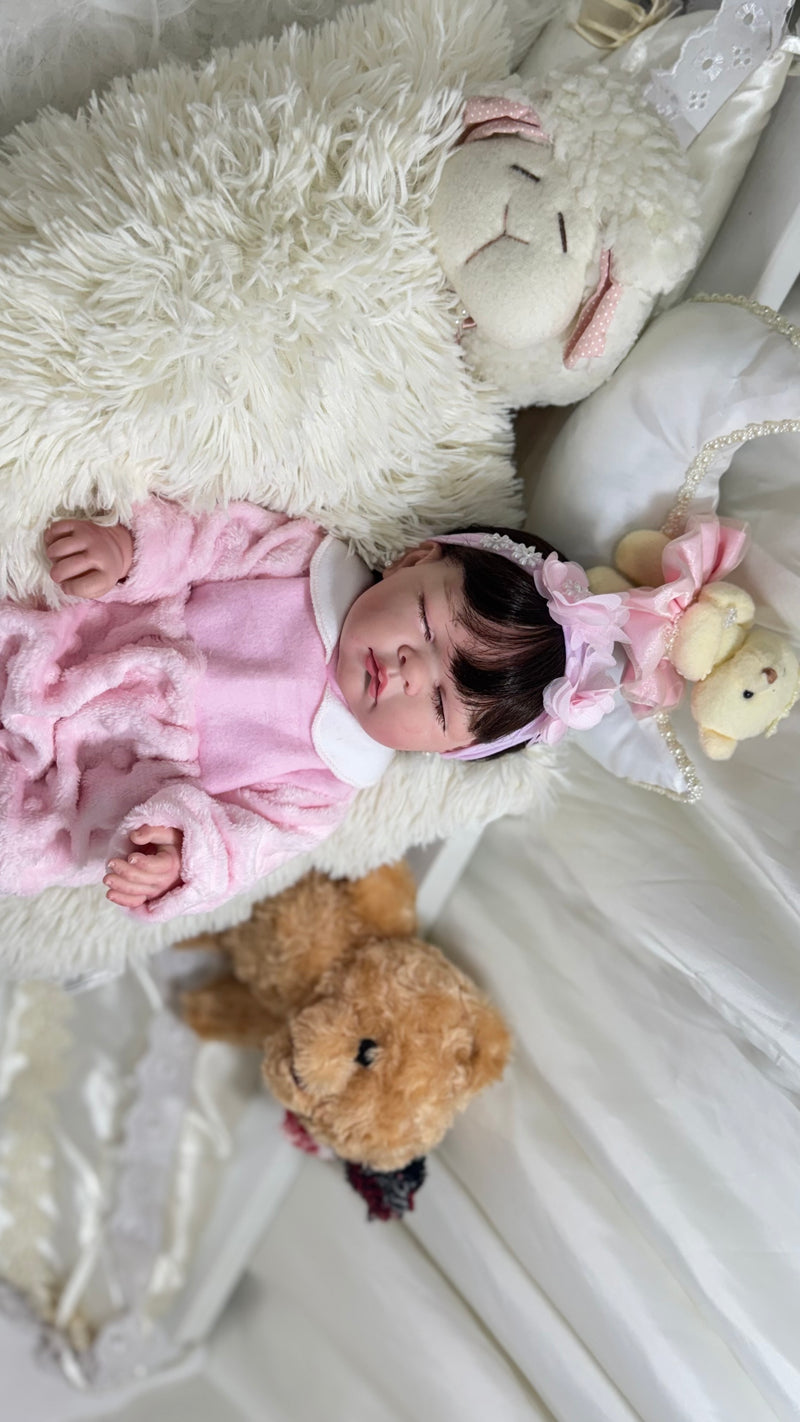 Bebê Reborn Yummi dormindo + Enxoval COMPLETO de brinde+ 12x SEM JUROS + Frete Grátis