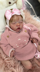 Bebê Reborn Twin Premium Realista com Corpo de Tecido e Roupa de Luxo Rosa - Enxoval Completo