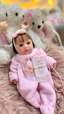 Bebê Reborn Silicone Sólido Luna 33 cm | Pode Tomar Banho