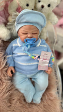 Bebê Reborn Gabriel Premium Realista com Corpo de Tecido e Membros de Silicone - Enxoval Completo