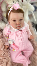 Bebê Reborn Marie Premium Realista com Olhinhos Brilhantes - Enxoval Completo