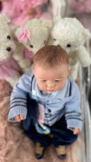 Bebê Reborn Menino Premium Ultrarealista com Cabelo Pintado à Mão - Enxoval Completo