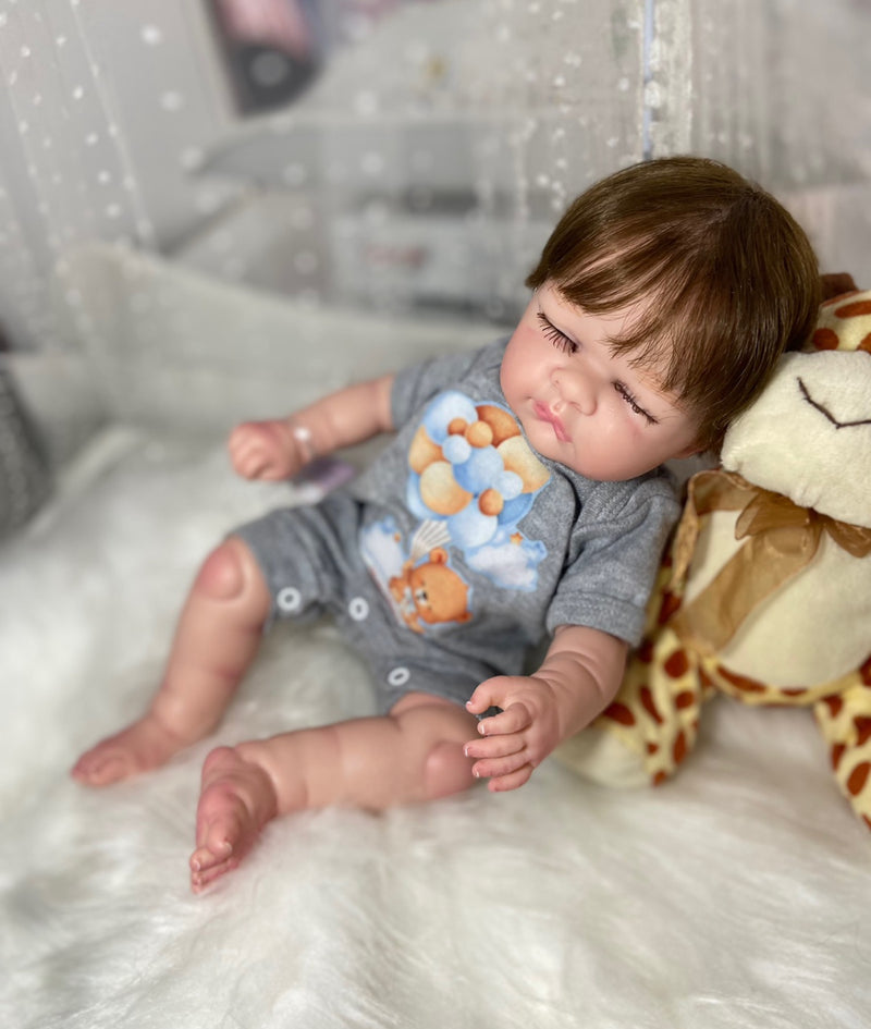 Bebê Reborn Yummi Menino dormindo Lançamento 2024+ Enxoval de brinde+ 6X sem juros+ Frete Grátis