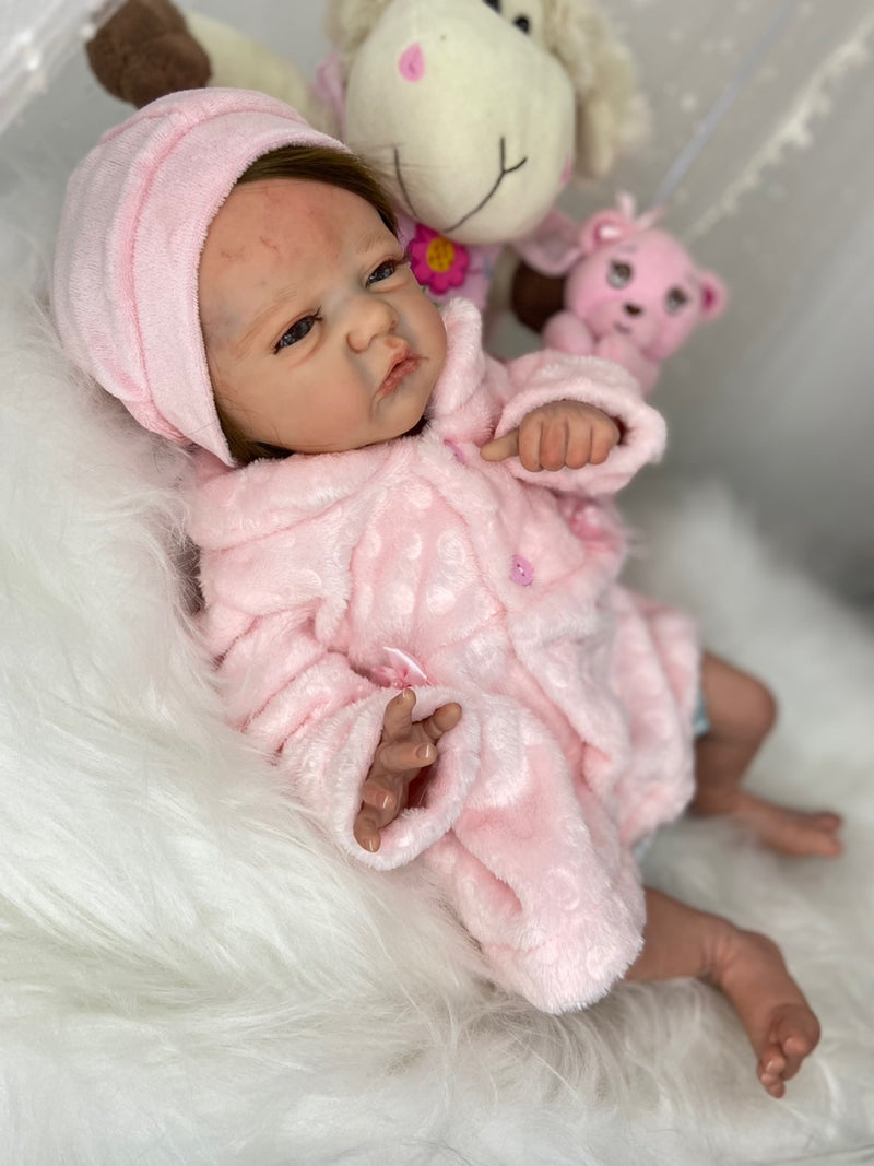 Bebê Reborn Valentina Lançamento faz coco e xixi 2024+ Enxoval de brinde+ 6X sem juros+ Frete Grátis