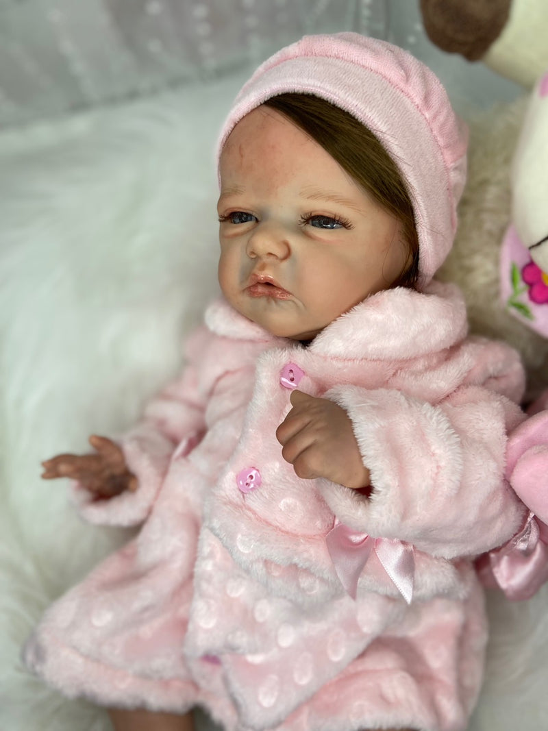 Bebê Reborn Valentina Lançamento faz coco e xixi 2024+ Enxoval de brinde+ 6X sem juros+ Frete Grátis