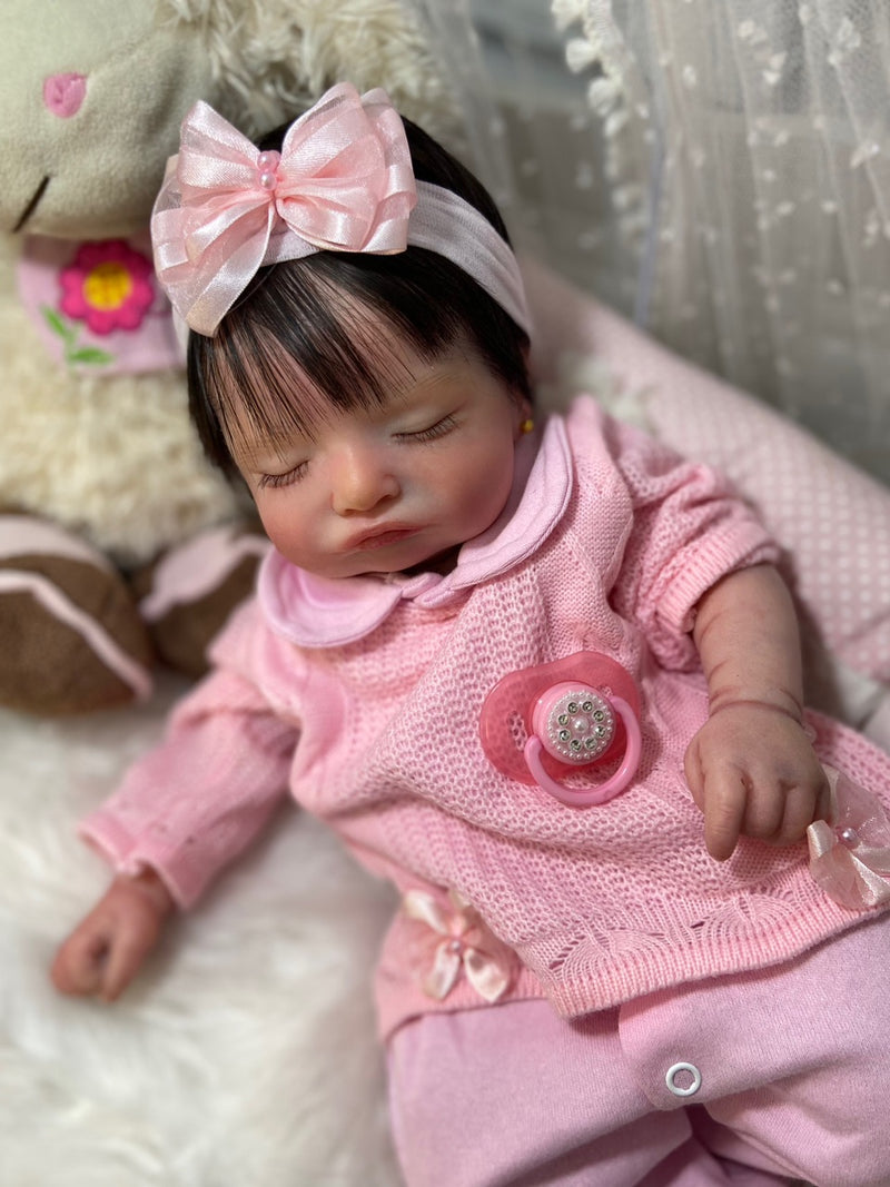 Bebê Reborn Rosalie Premium Lançamento 2024+ Enxoval de brinde+ 6X sem juros+ Frete Grátis