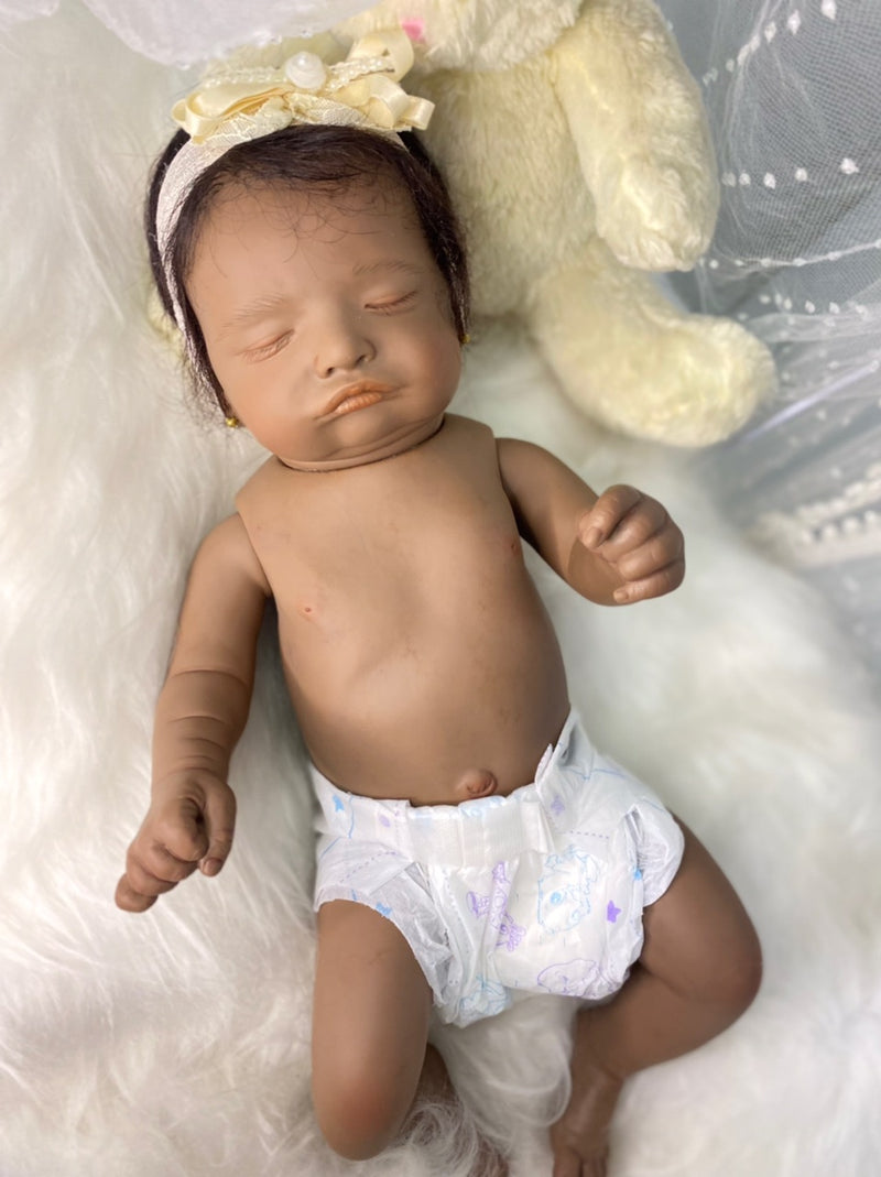 Bebê Reborn Rosalie cabelo humano  Silicone  Lançamento 2024+ Enxoval de brinde+ 6X sem juros+ Frete Grátis