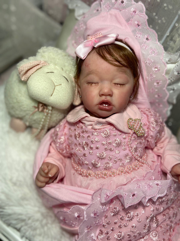 Bebê Reborn  Saskia dormindo com dentinhos Lançamento 2024+ Enxoval de brinde+ 6X sem juros+ Frete Grátis
