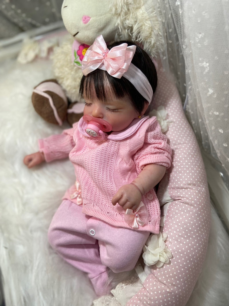Bebê Reborn Rosalie Premium Lançamento 2024+ Enxoval de brinde+ 6X sem juros+ Frete Grátis