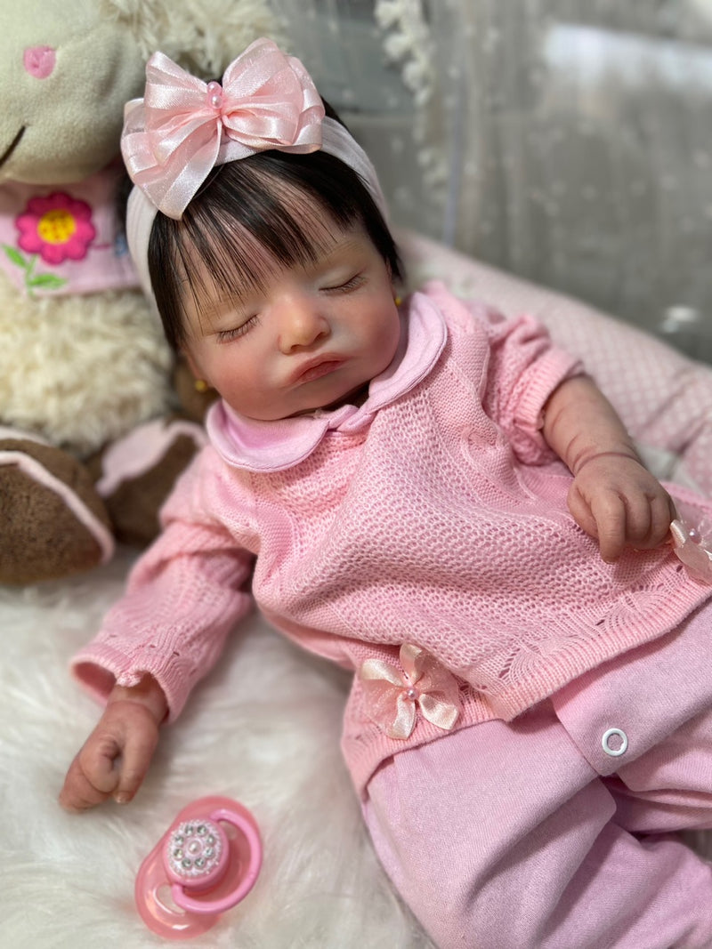 Bebê Reborn Rosalie Premium Lançamento 2024+ Enxoval de brinde+ 6X sem juros+ Frete Grátis