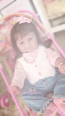 Bebê Reborn Maddie Silicone Banho + Enxoval COMPLETO de brinde + 12X sem juros + Frete Grátis + CARRINHO